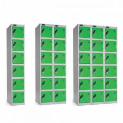 Six Tiered Steel Lockers