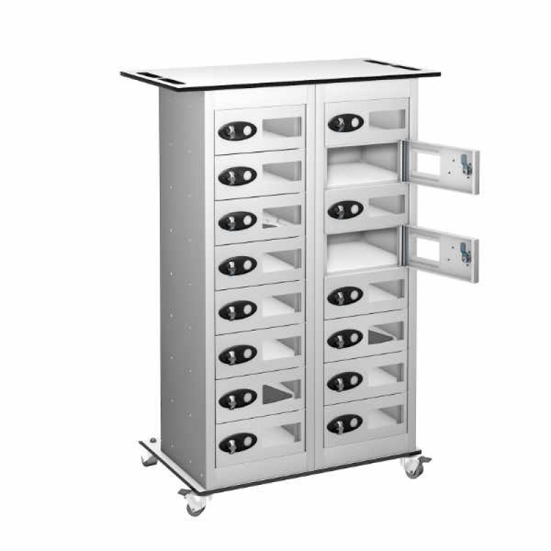 Tabbox 2 Door 16 Shelf Tabbox  Trolley Usb